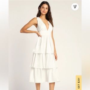 Lulus white tiered dress
